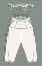 The Mythmaker Linen Crop Artist Pant w/ Boho Landscape Print