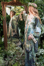 The Mythmaker Matinée Duster Kimono w/ landscape & unicorn