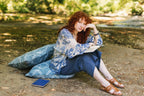 Let The Light In Pixie Duster Cropped Kimono w/ Delft Print