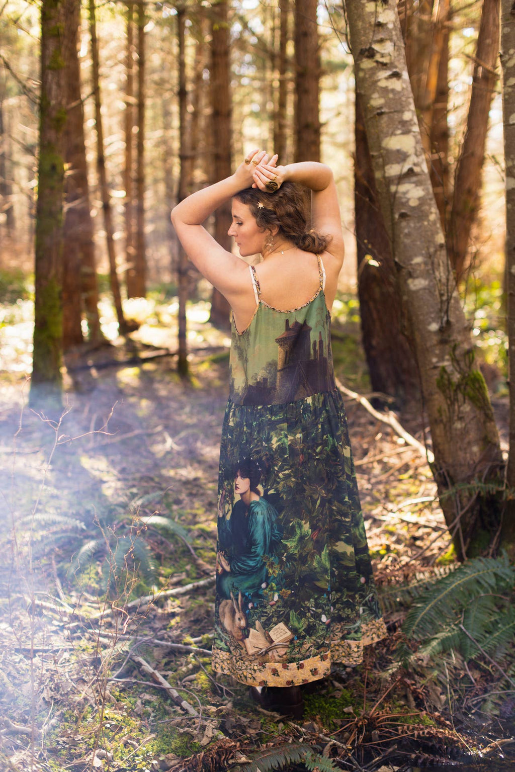 Bella Notte Bohéme Long Maxi Slip Dress w/ Moon & Rabbit