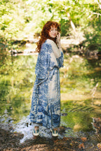 Let The Light In Opera Duster Kimono Robe Blue Delft Toile