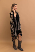 Bestselling Velvet Mesh Tapestry Tassel Kimono 💎