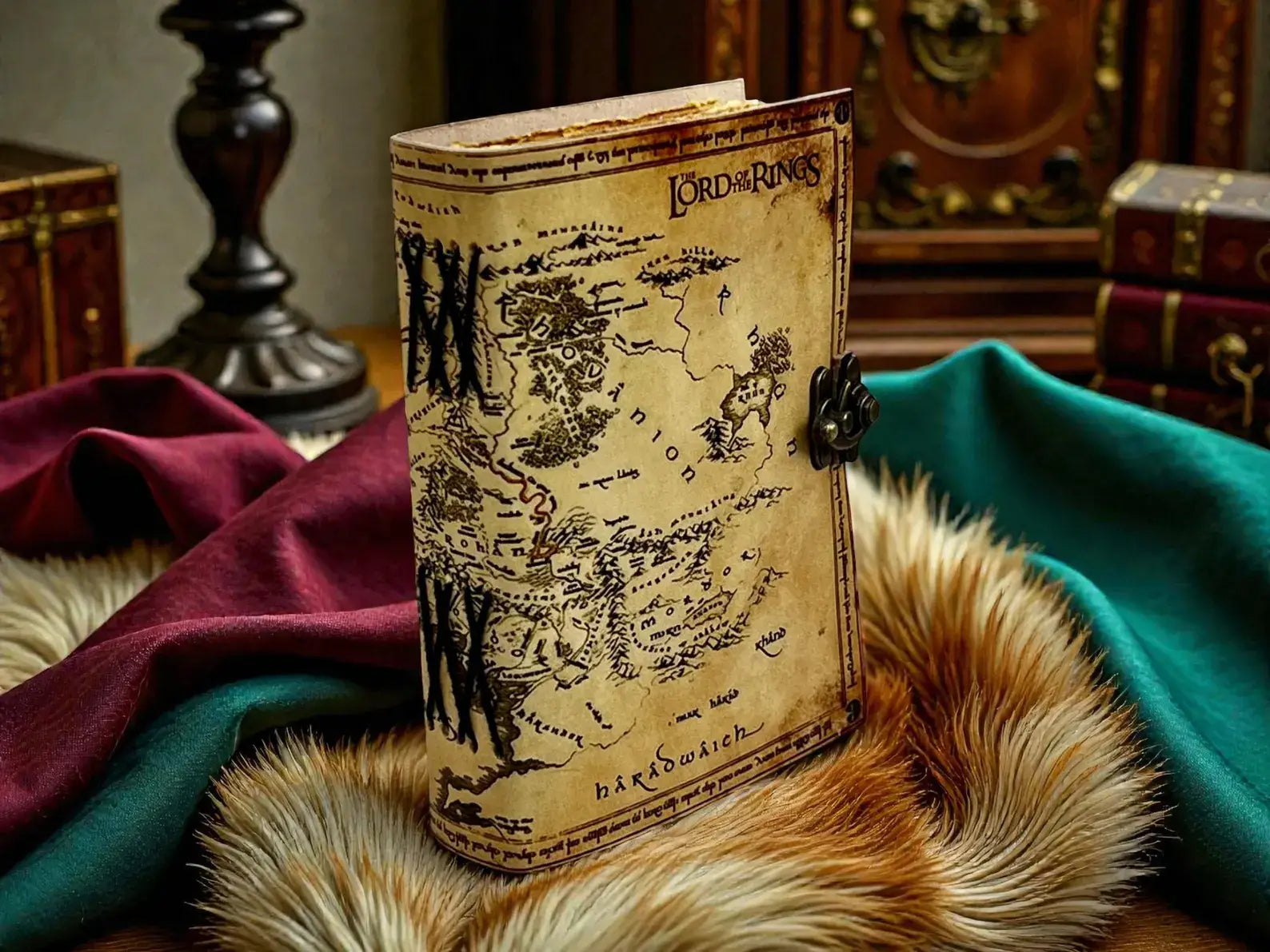 Lord of the Rings Map Leather Journal | Handmade Vintage