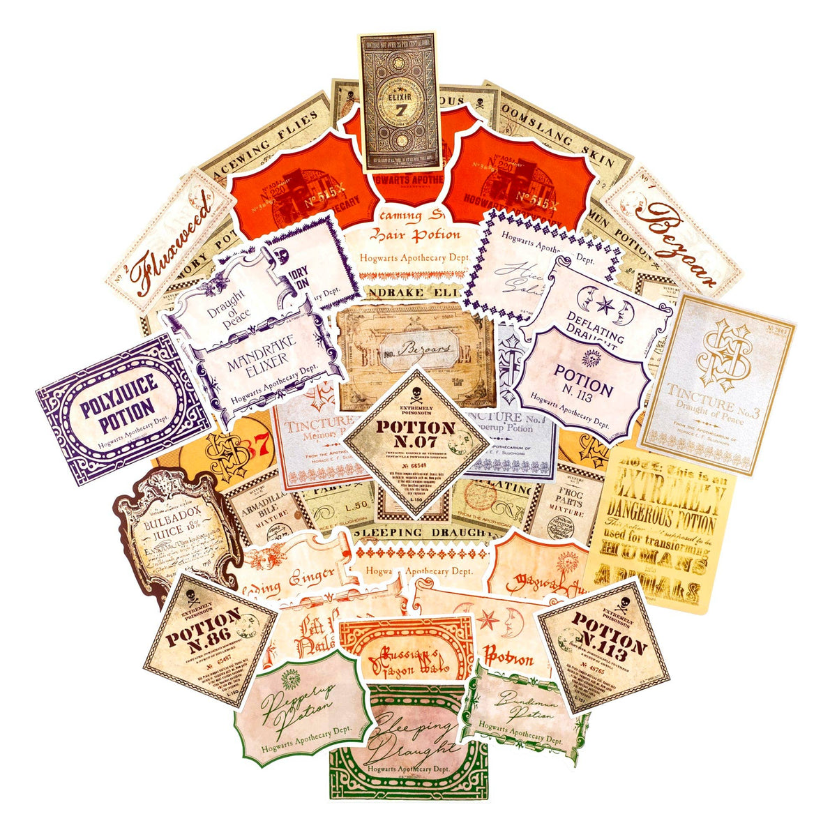 Harry Potter Potions Label Decals (50-Pack)