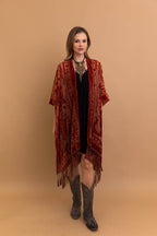Bestselling Velvet Mesh Tapestry Tassel Kimono 💎