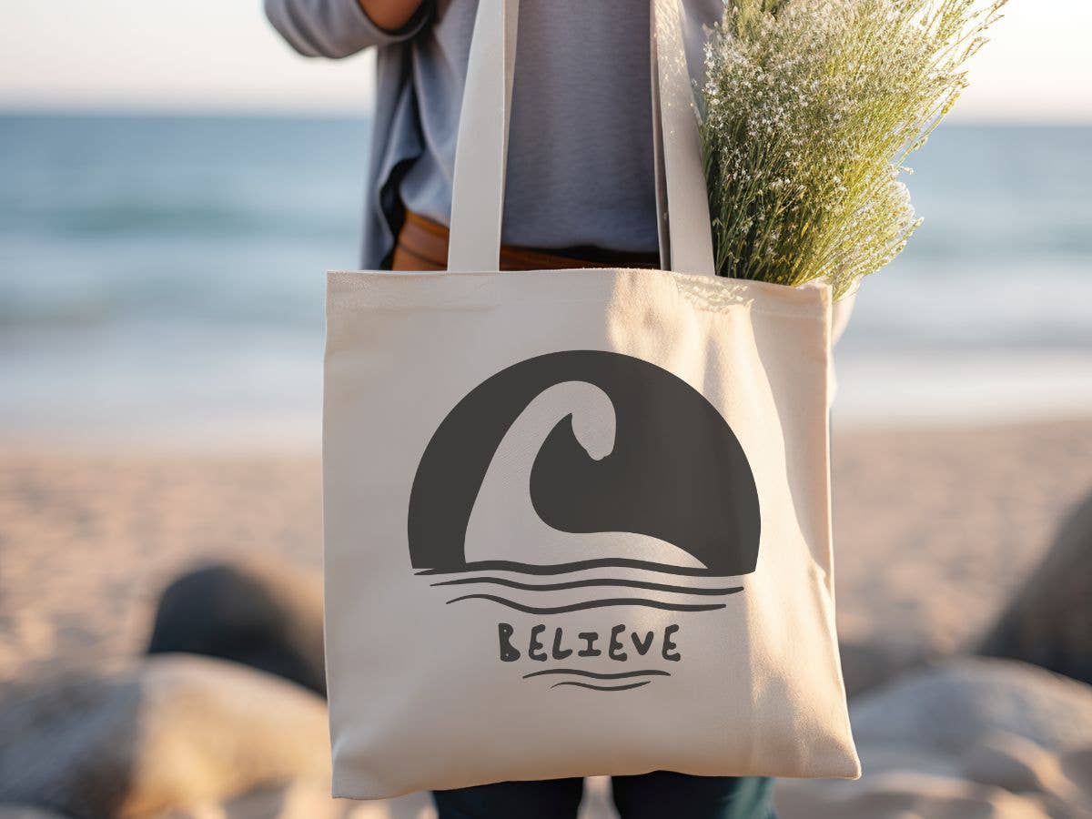 Believe Loch Ness Monster Nessie Canvas Tote Bag
