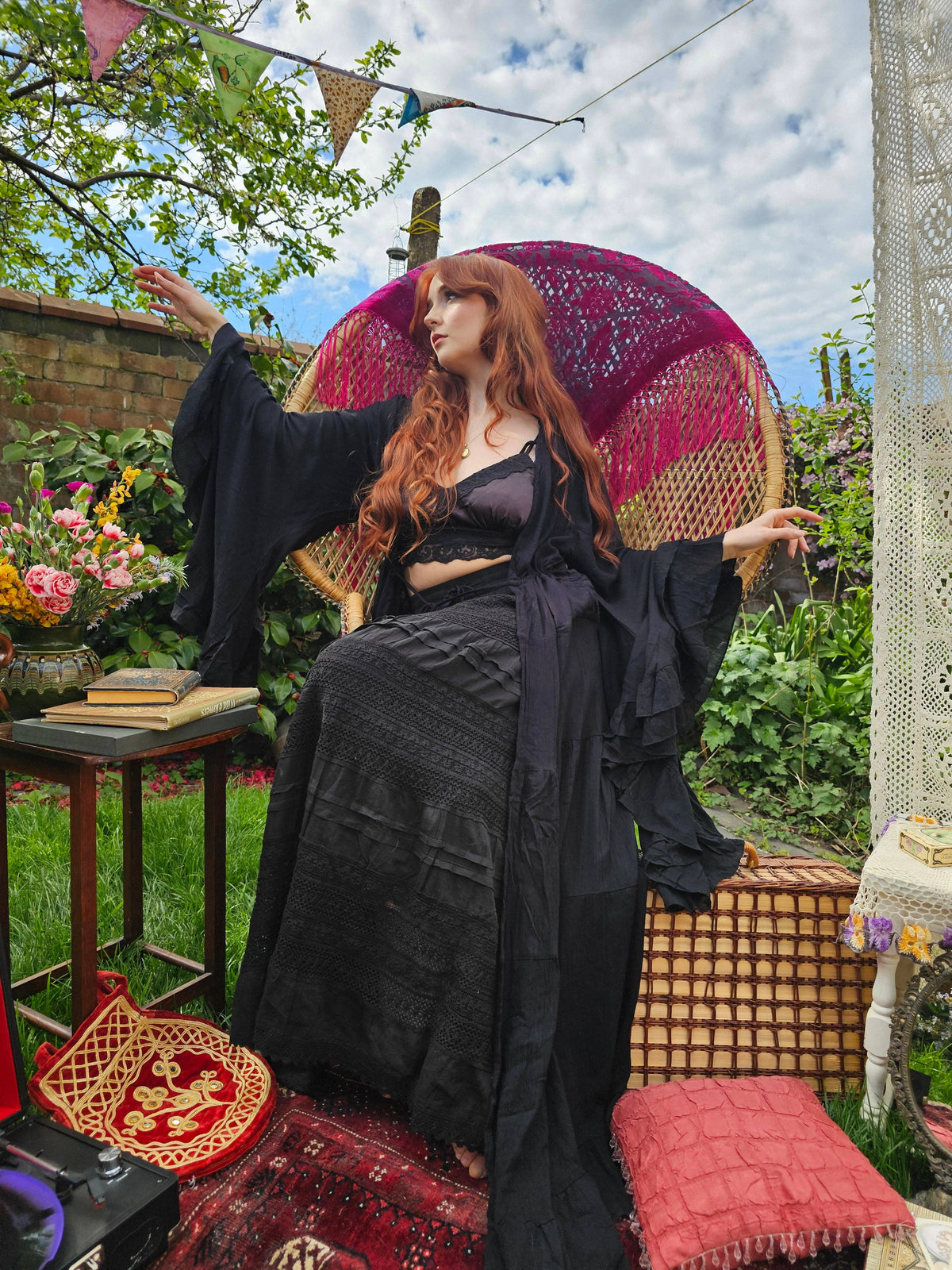 Moonlit Boho Duster with Ruffle Sleeve