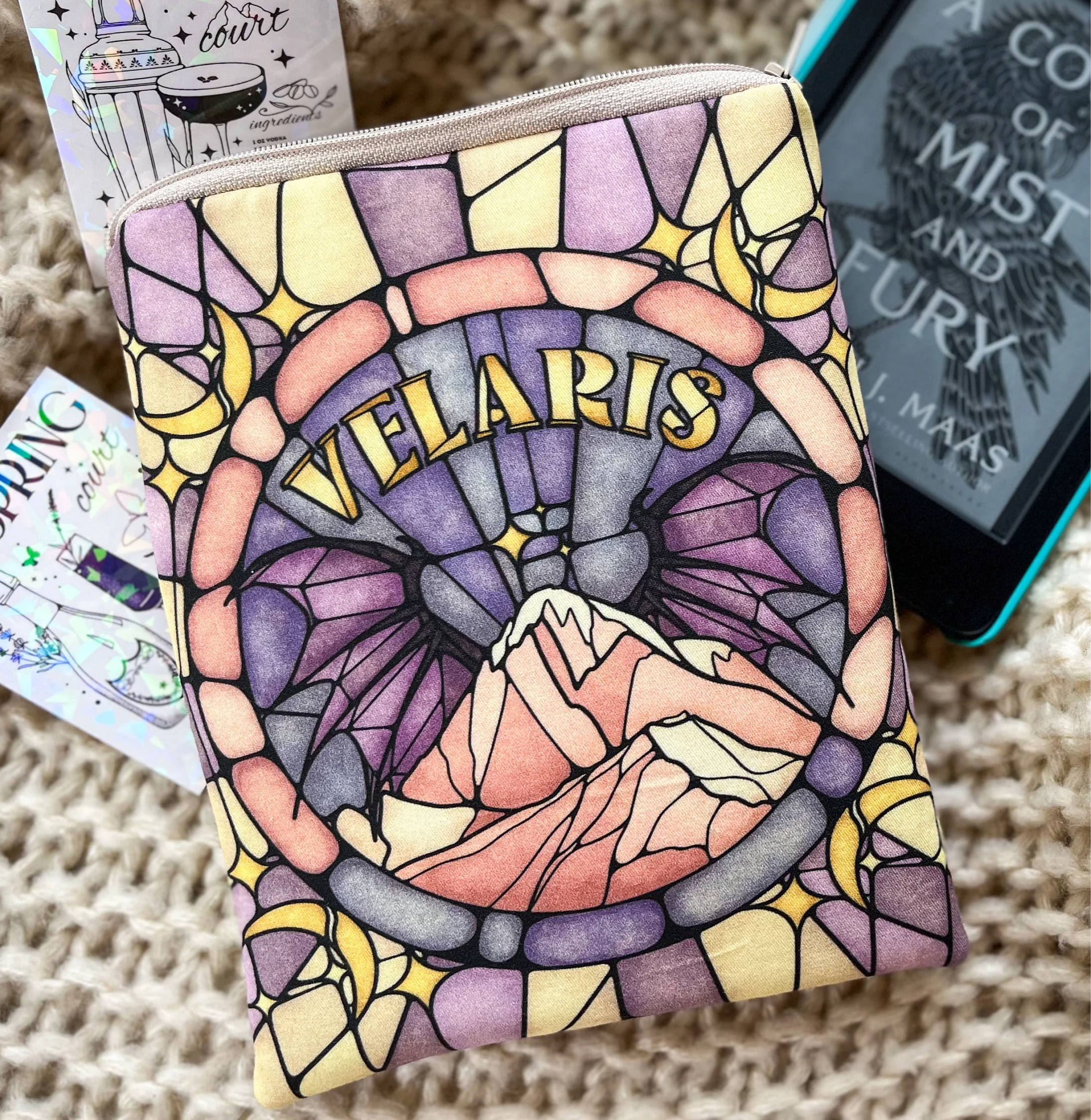 ACOTAR Velaris Padded Kindle Sleeve w Zipper Book Lover Gift
