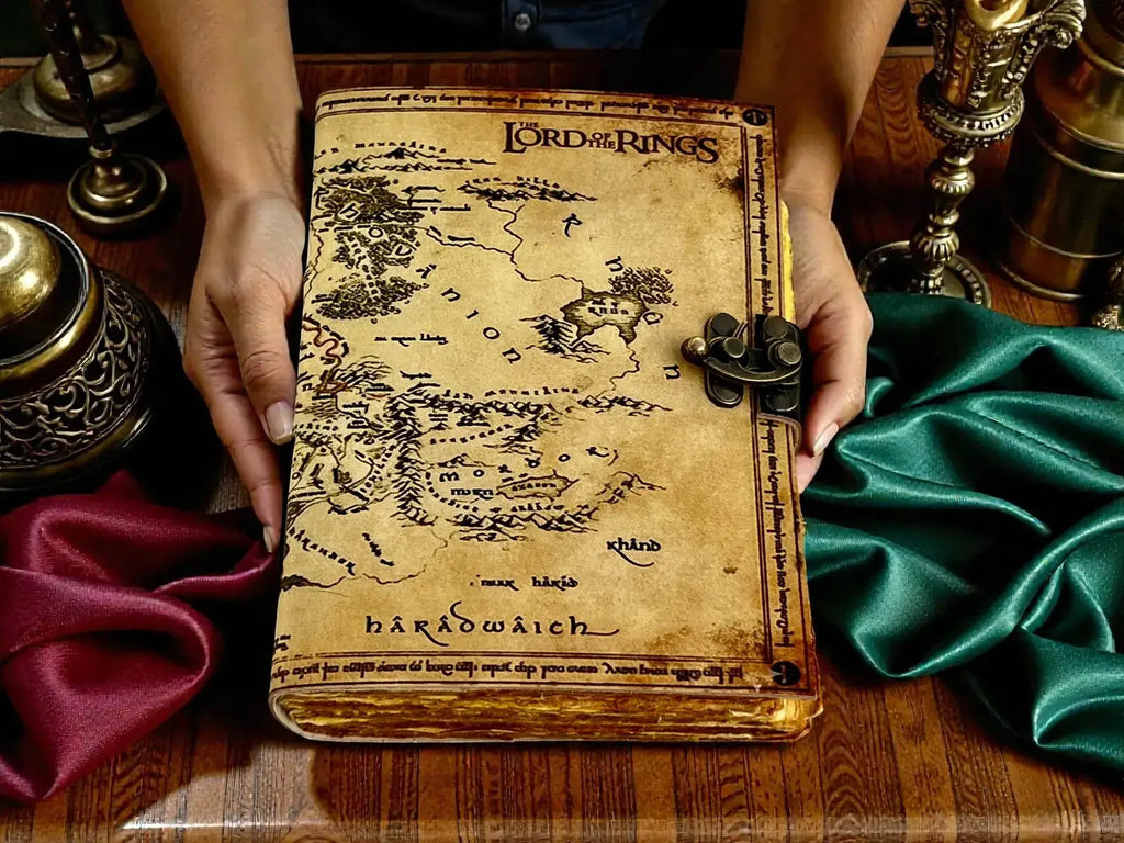 Lord of the Rings Map Leather Journal | Handmade Vintage