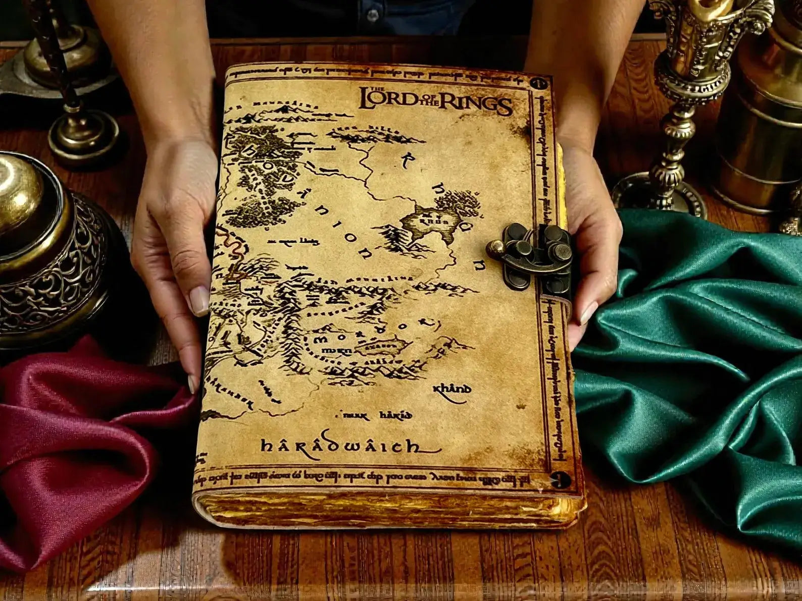 Lord of the Rings Map Leather Journal | Handmade Vintage