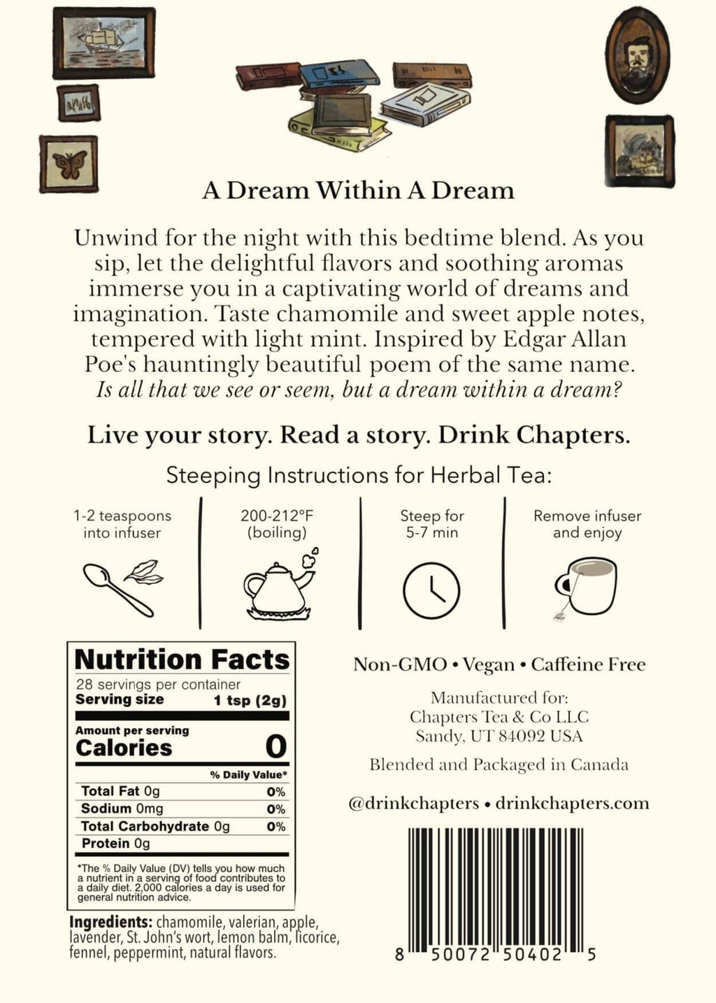 A Dream Within a Dream (Sleepy Chamomile Mint Herbal Tea) 2oz