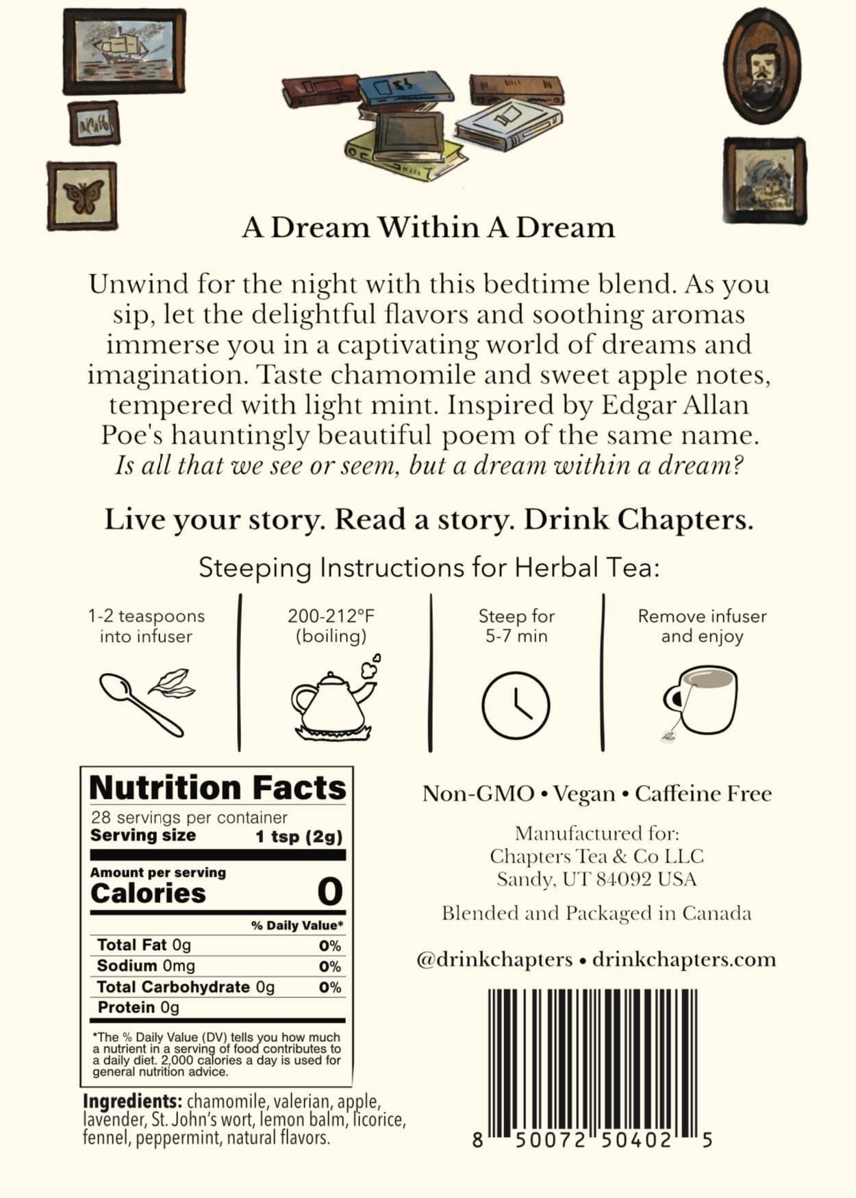 A Dream Within a Dream (Sleepy Chamomile Mint Herbal Tea) 2oz