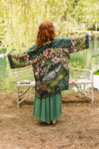 The Daydreamer Matinée Duster Kimono w/ Roses & Rabbits