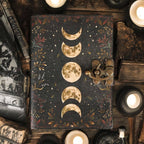 Moon Phase Handmade grimoire vintage journal book of shadows