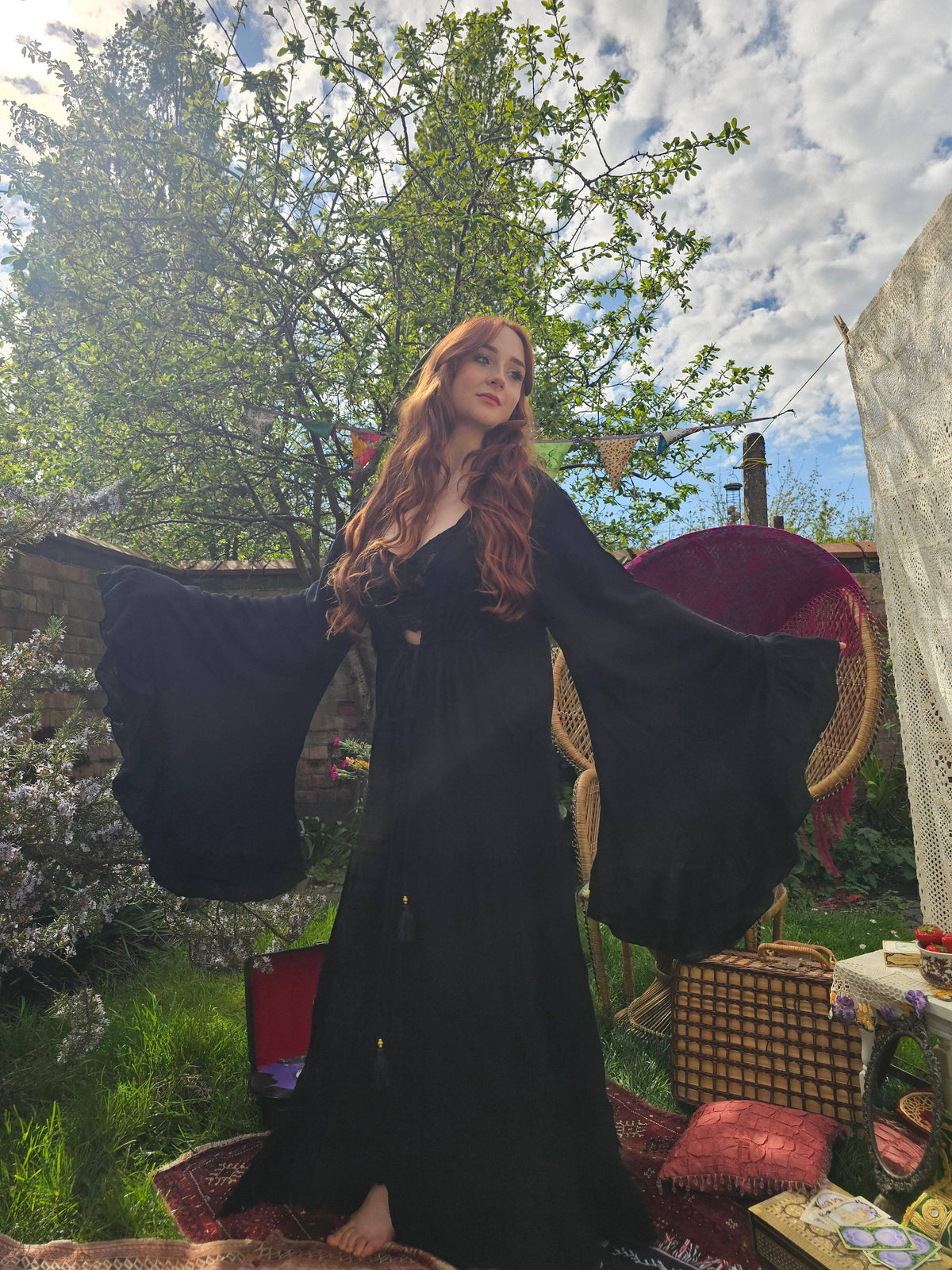 Moonlit Boho Duster with Ruffle Sleeve