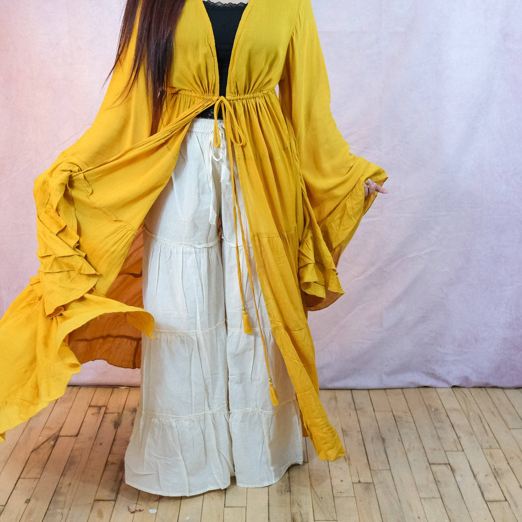 Moonlit Boho Duster with Ruffle Sleeve