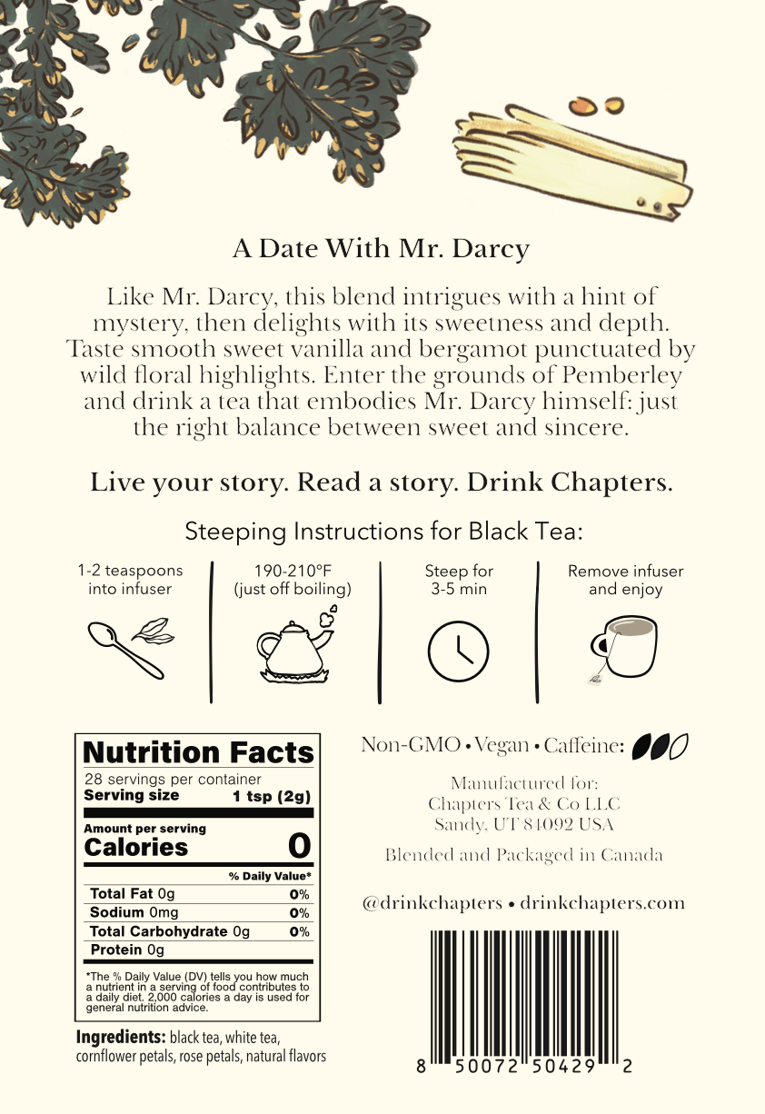 A Date With Mr. Darcy (Silky Vanilla Bergamot Black Tea) 2oz