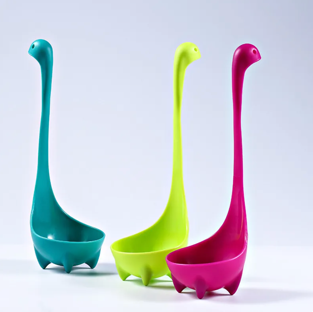 Creative Dinosaur Shape Silicone Long Handle Soup Spoon