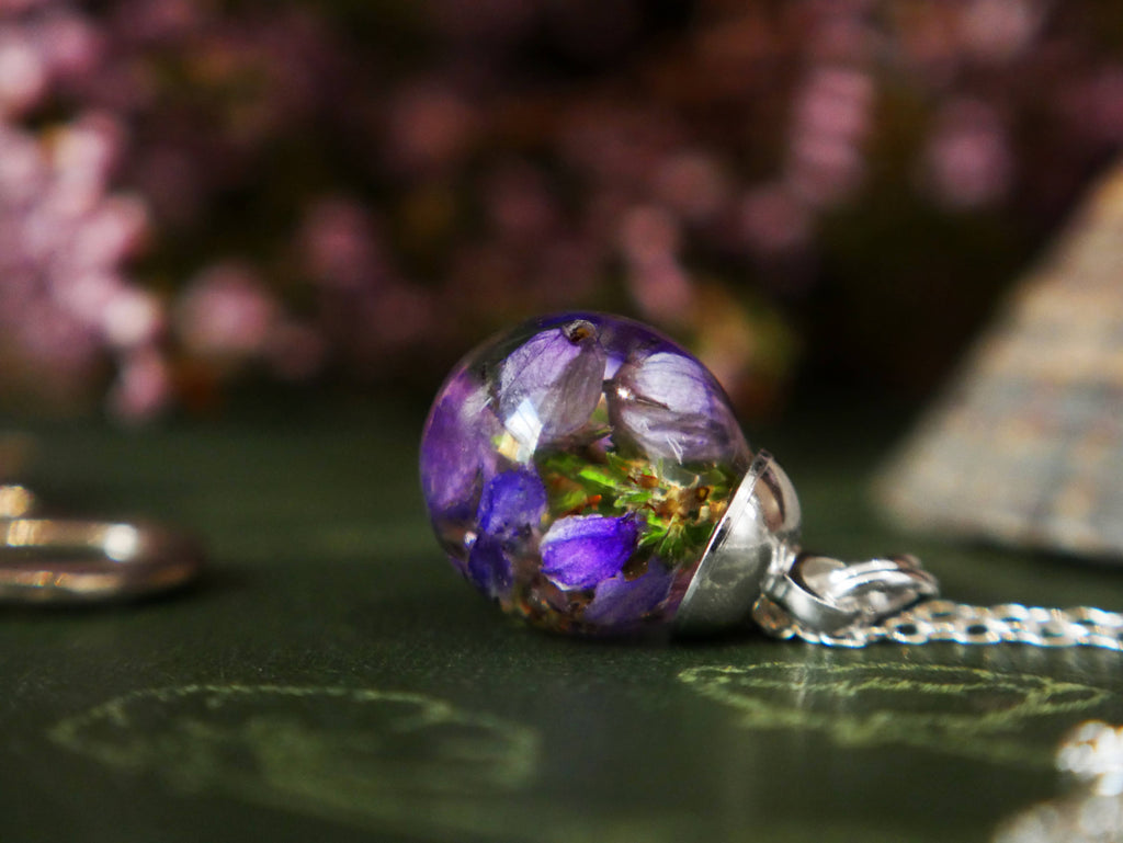 Scottish Highland Heather Necklace In Sterling Silver
