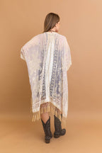 Bestselling Velvet Mesh Tapestry Tassel Kimono 💎
