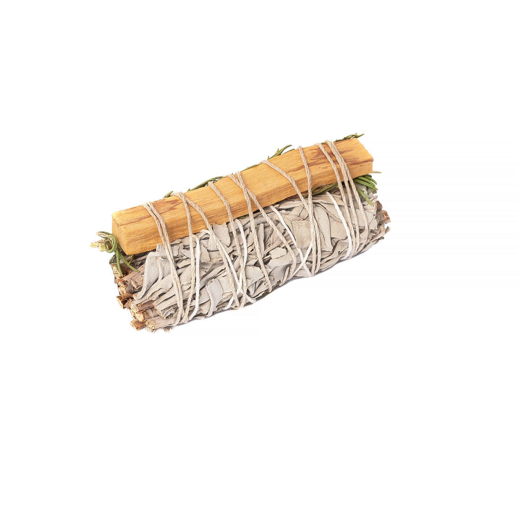 White Sage, Rosemary, & Palo Santo 4" Cleansing Bundle
