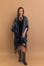 Bestselling Velvet Mesh Tapestry Tassel Kimono 💎