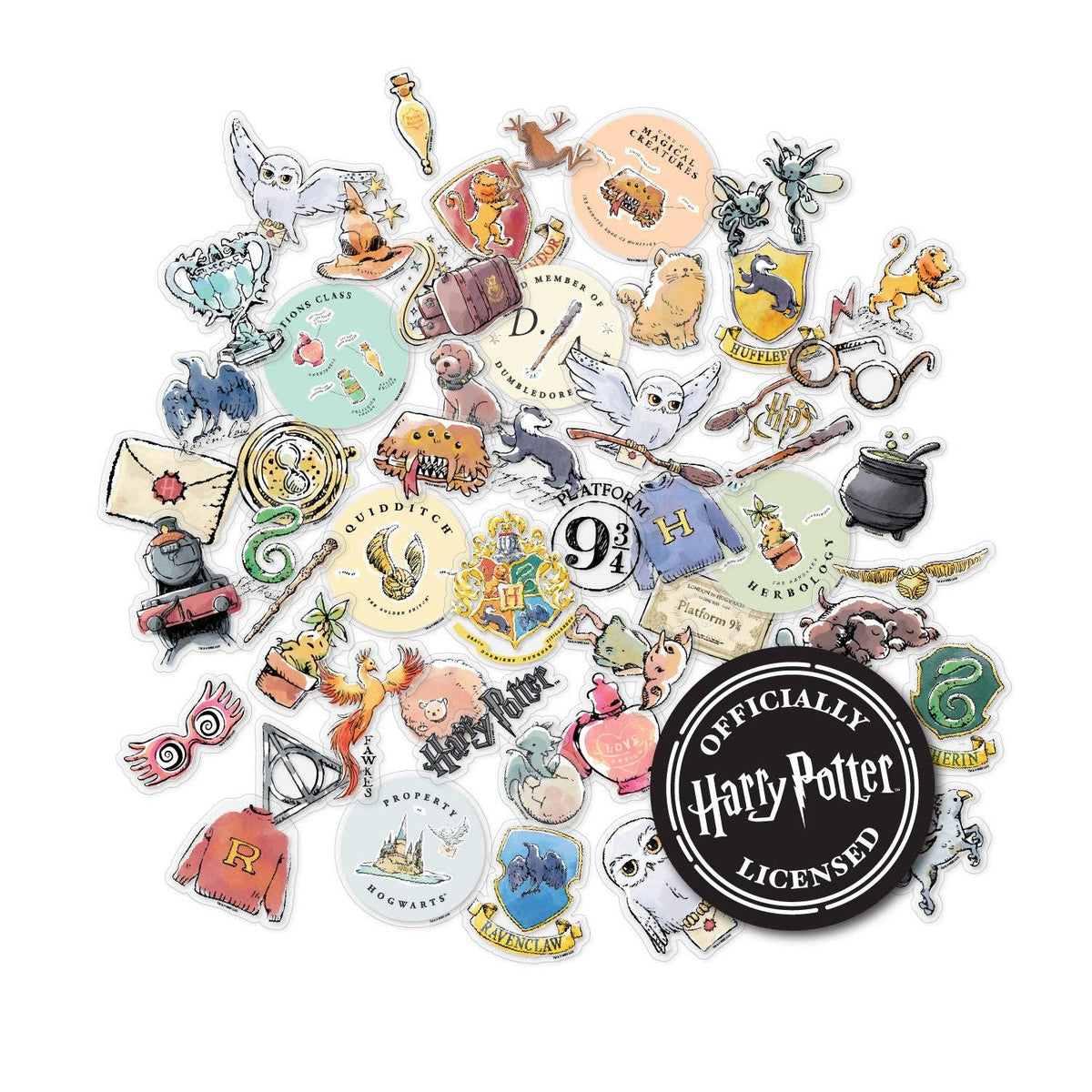 Harry Potter Clear Watercolor Decals (50-Pack)