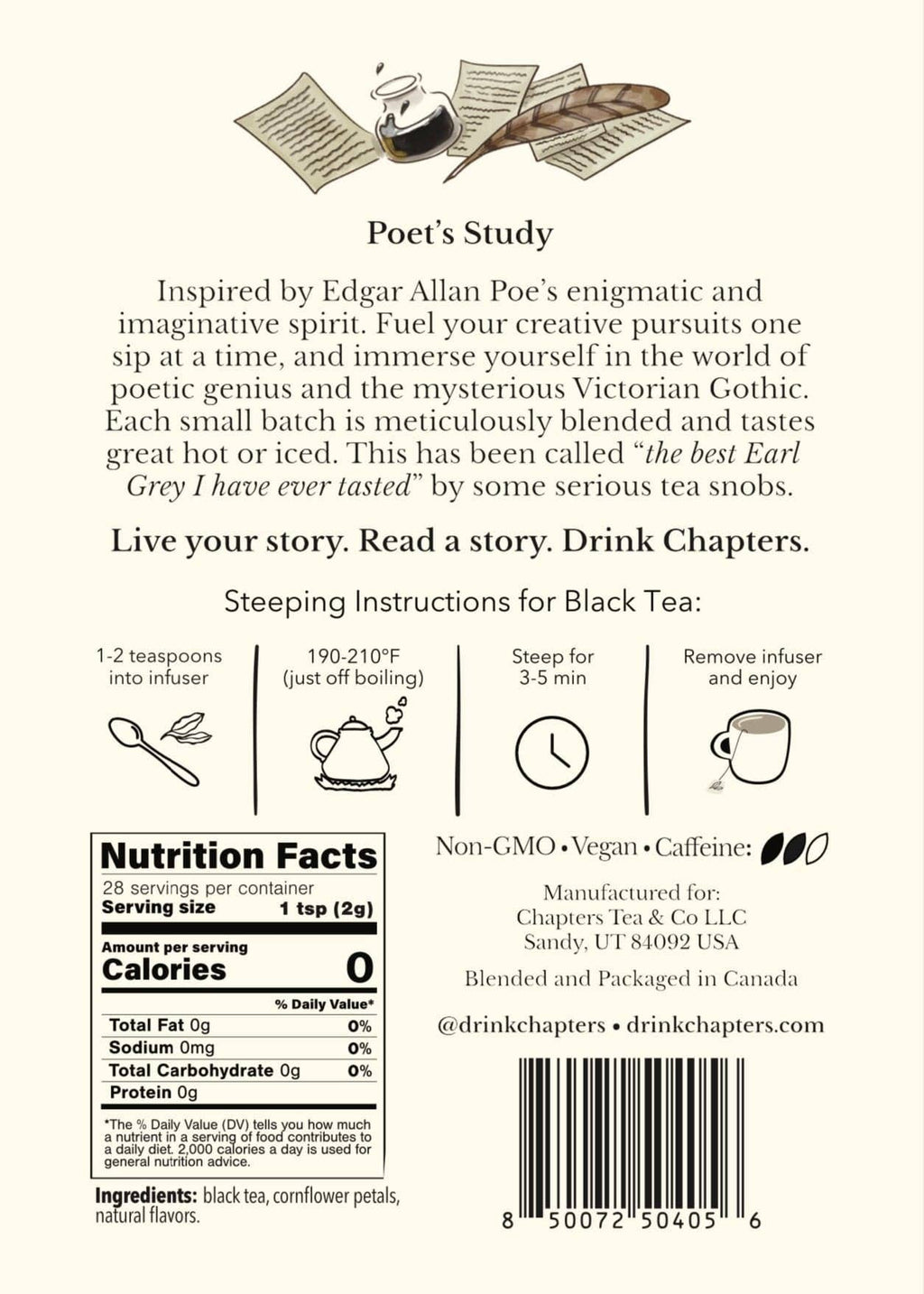 Poet's Study (Classic Bergamot Earl Grey Tea) 2oz