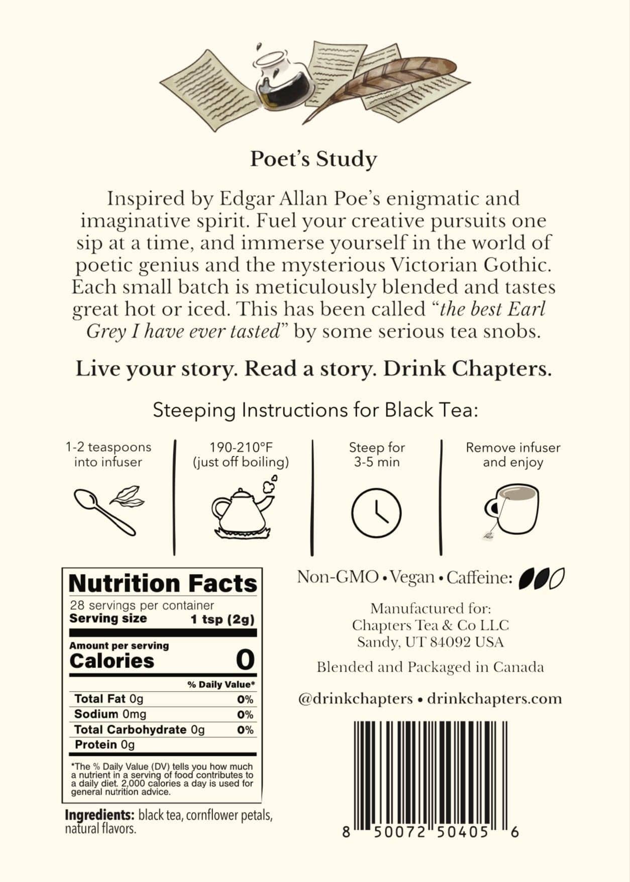 Poet's Study (Classic Bergamot Earl Grey Tea) 2oz