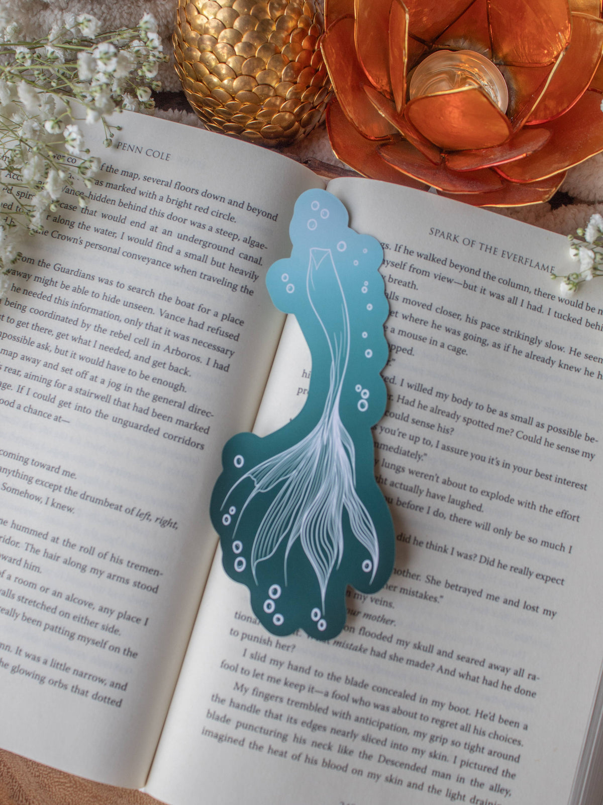 Fantasy Mermaid Tail Die-Cut Bookmark
