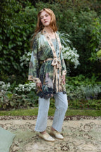 The Mythmaker Matinée Duster Kimono w/ landscape & unicorn