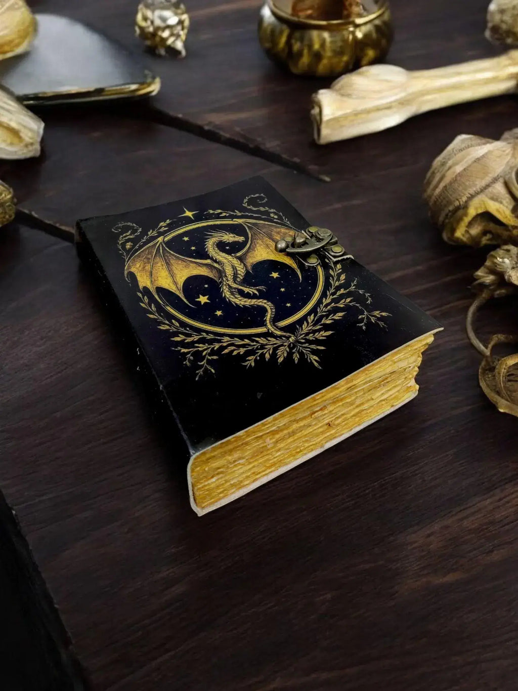 Dragon Wiccan Large Grimoire Vintage leather journal