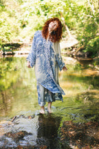 Let The Light In Opera Duster Kimono Robe Blue Delft Toile