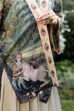 The Mythmaker Matinée Duster Kimono w/ landscape & unicorn