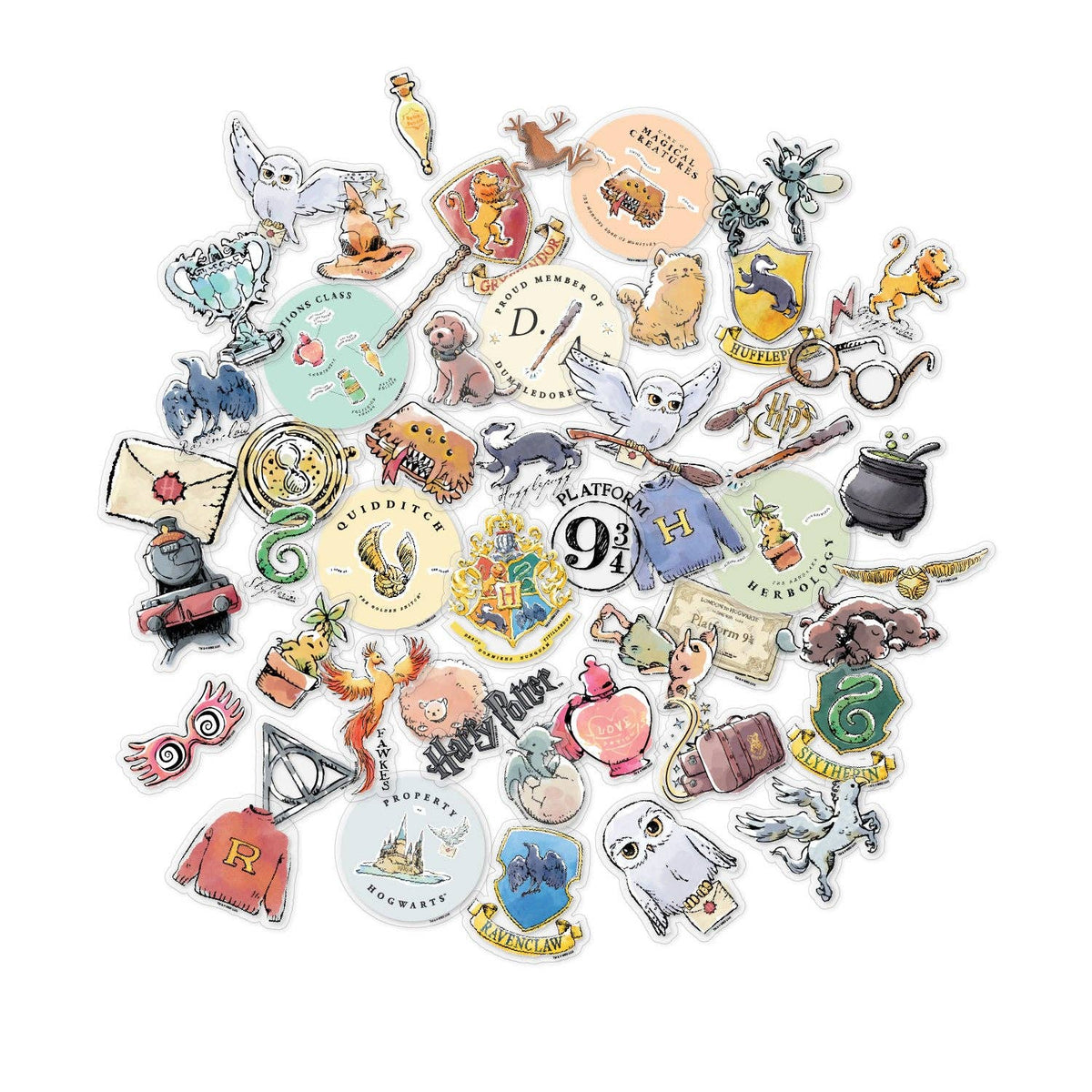 Harry Potter Clear Watercolor Decals (50-Pack)