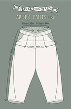 The Mythmaker Linen Crop Artist Pant w/ Boho Landscape Print