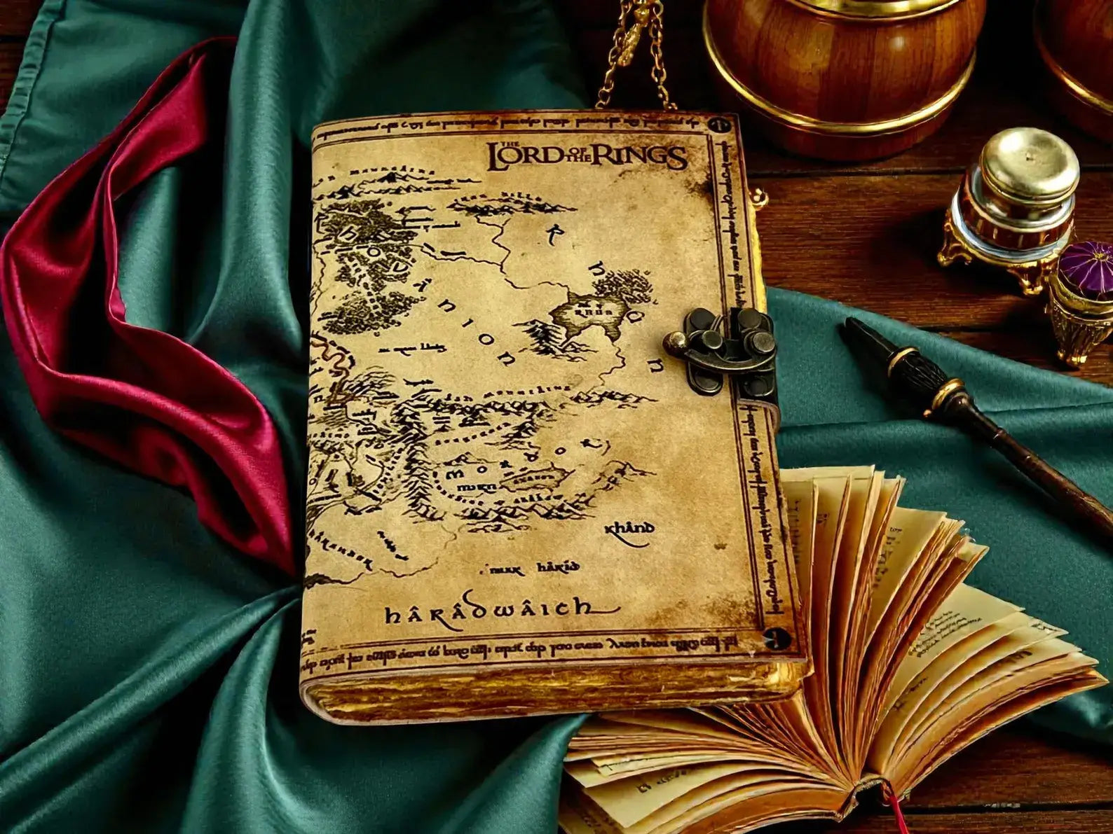 Lord of the Rings Map Leather Journal | Handmade Vintage