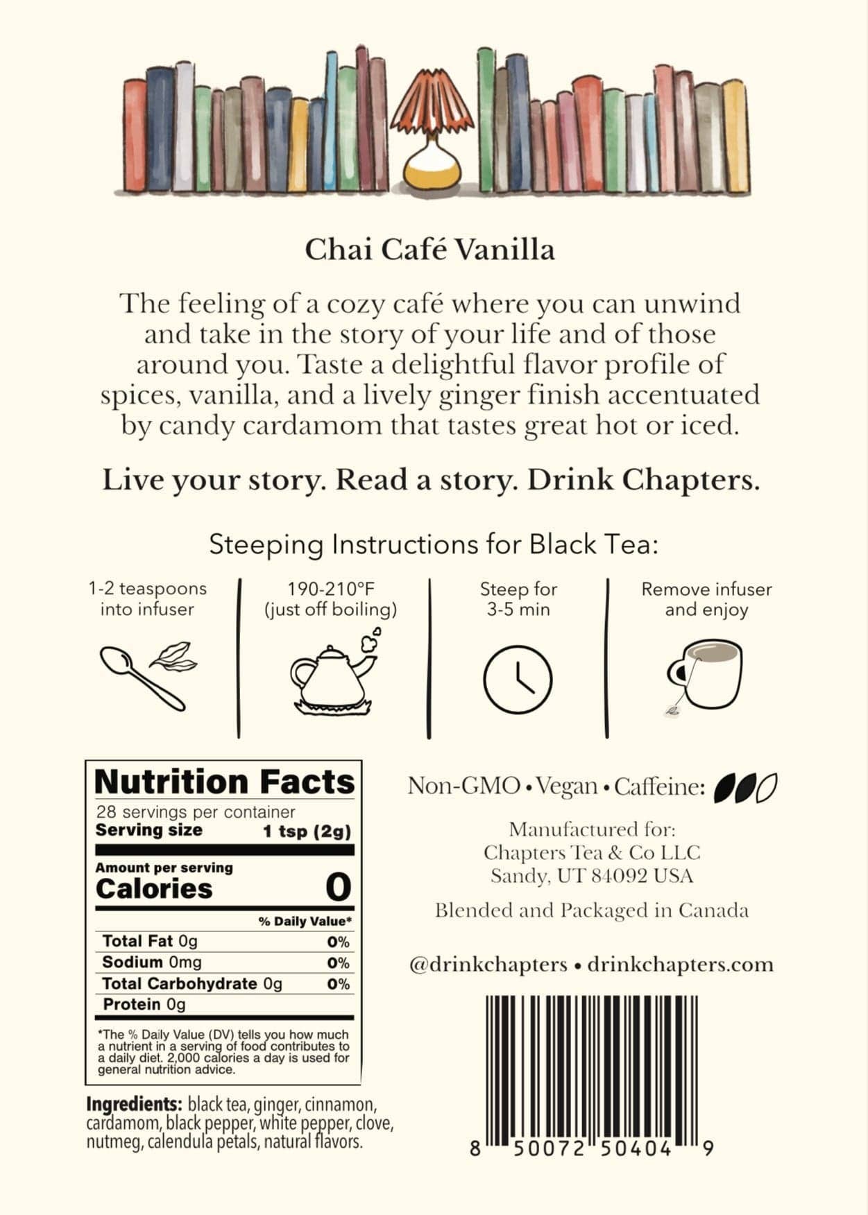 Chai Café Vanilla (Creamy Vanilla Chai Black Tea) 2oz