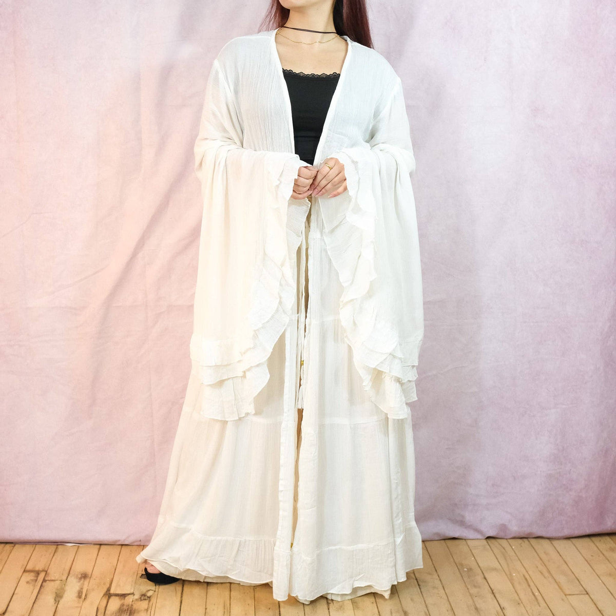 Moonlit Boho Duster with Ruffle Sleeve